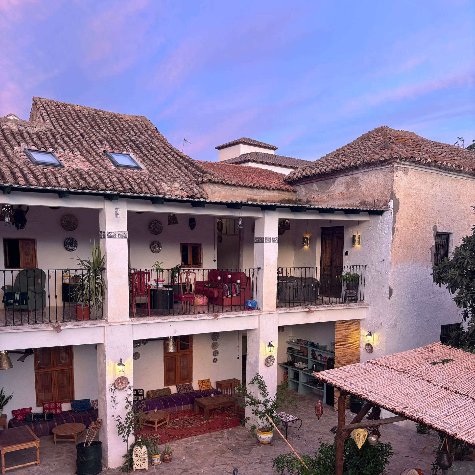 Casa de Doña Concha · inner courtyard at dusk